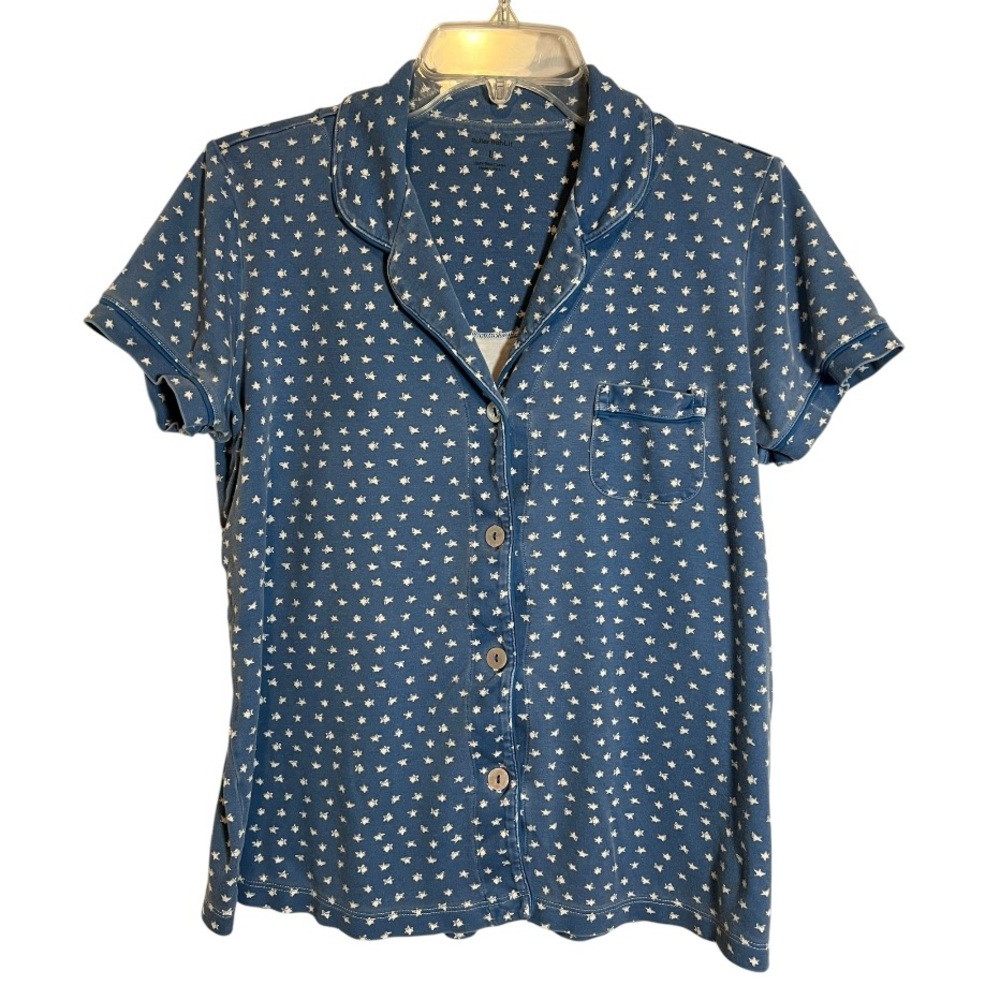 Roller Rabbit Blue Starry Night Pajama ShirtPima Cotton Size Large